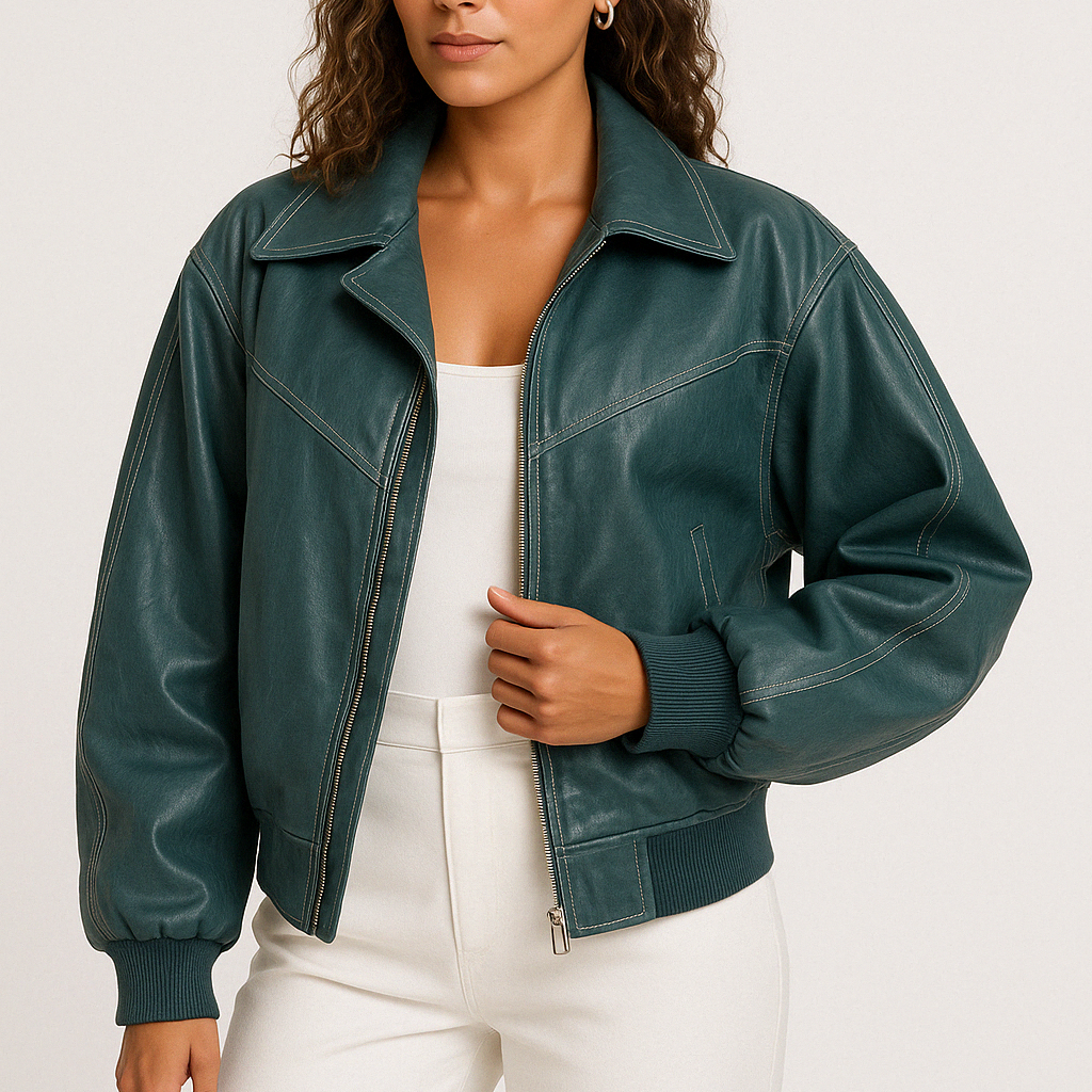 Giacca Bomber Oversize | Ecopelle Trendy | Stile Streetwear Casual