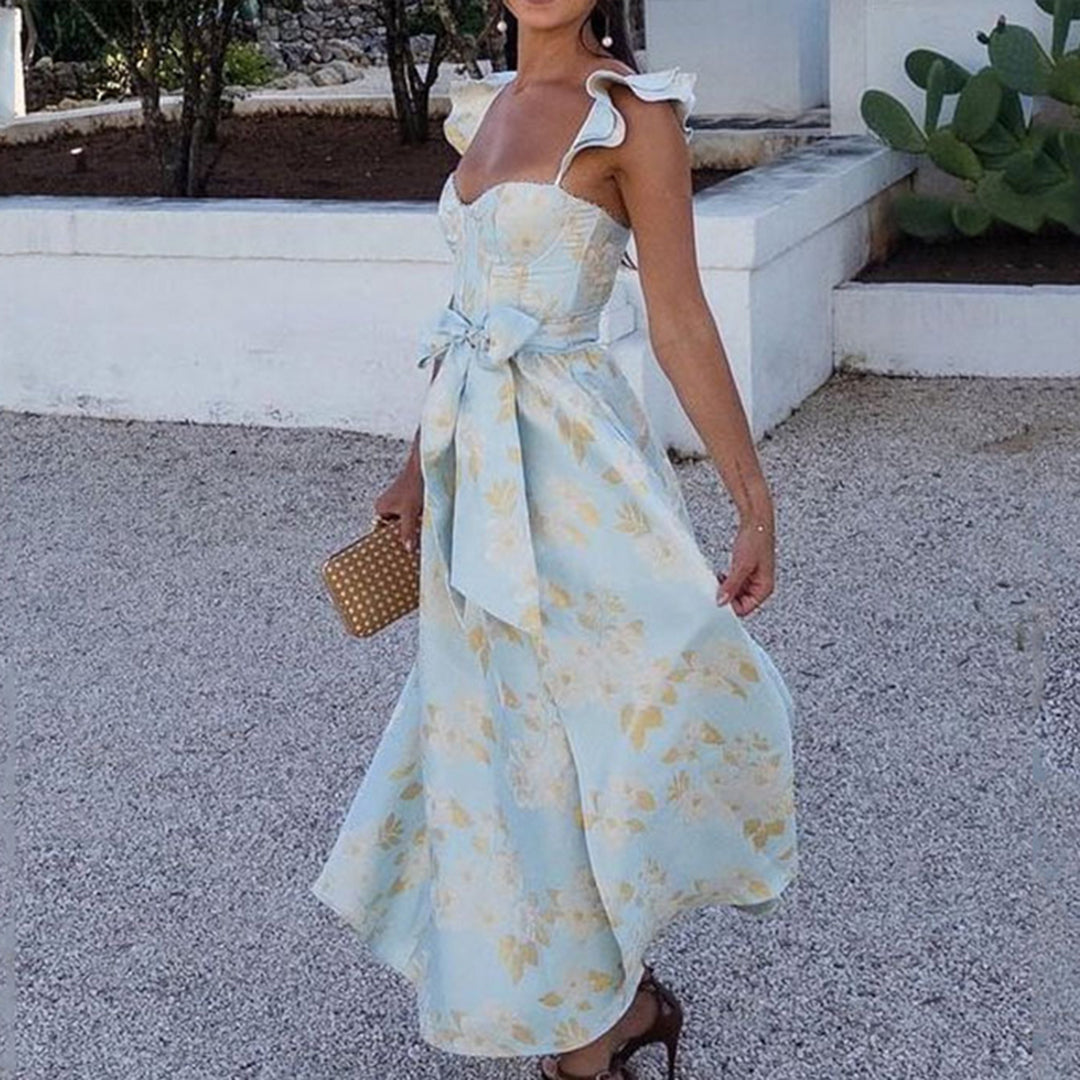 Abito Midi Floreale con Fiocco | Romantico | Elegante & Arioso