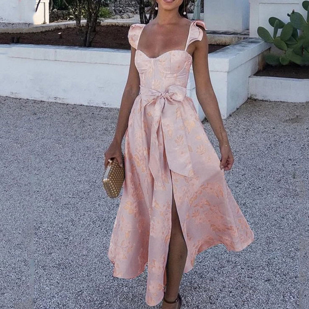 Abito Midi Floreale con Fiocco | Romantico | Elegante & Arioso