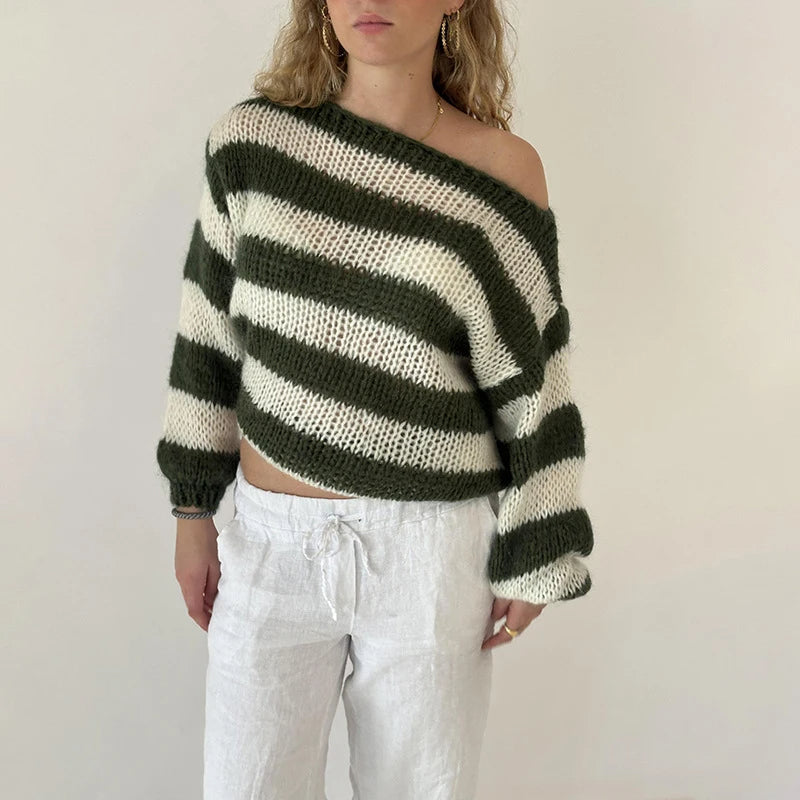 Maglione a Righe Morbido | Stile Cozy & Trendy | Perfetto per Look Casual-Chic