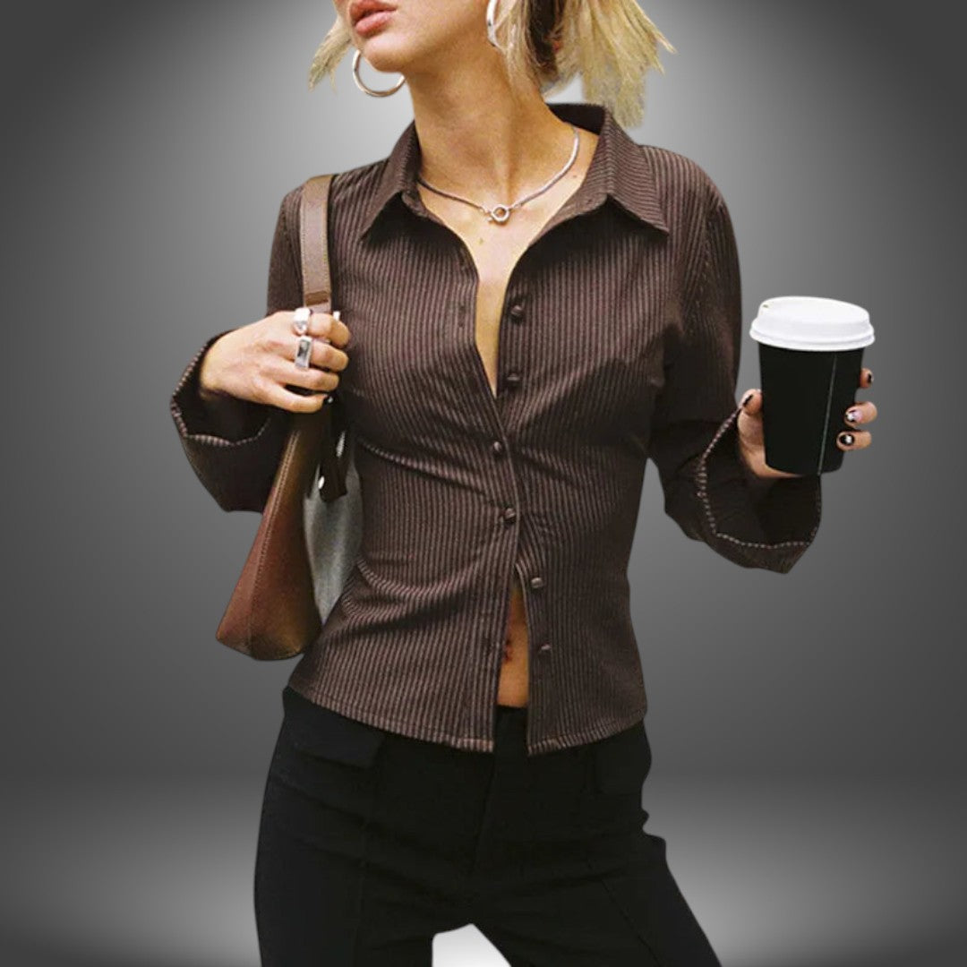 Camicia Aderente a Righe