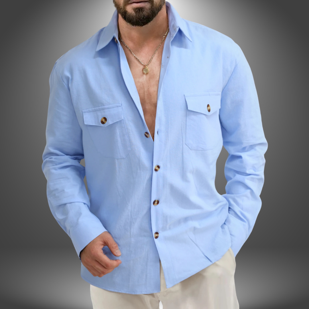 Camicia Uomo Cotone con Tasche