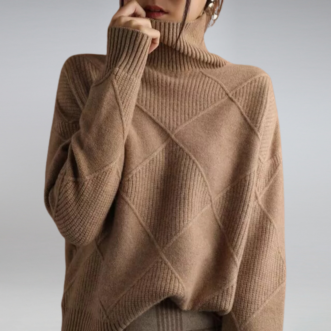 Maglione a rombi dolcevita