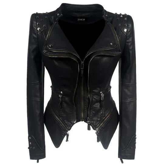 Giacca in Ecopelle con Borchie | Nero | Rock-Chic