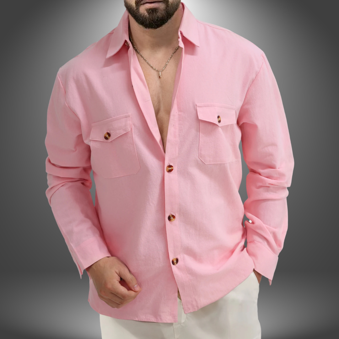 Camicia Uomo Cotone con Tasche