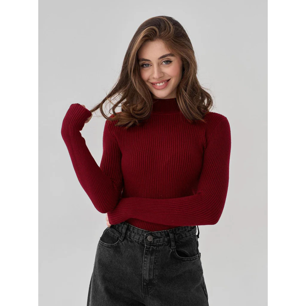 Maglione Aderente | Collo Alto | Morbido e Versatile