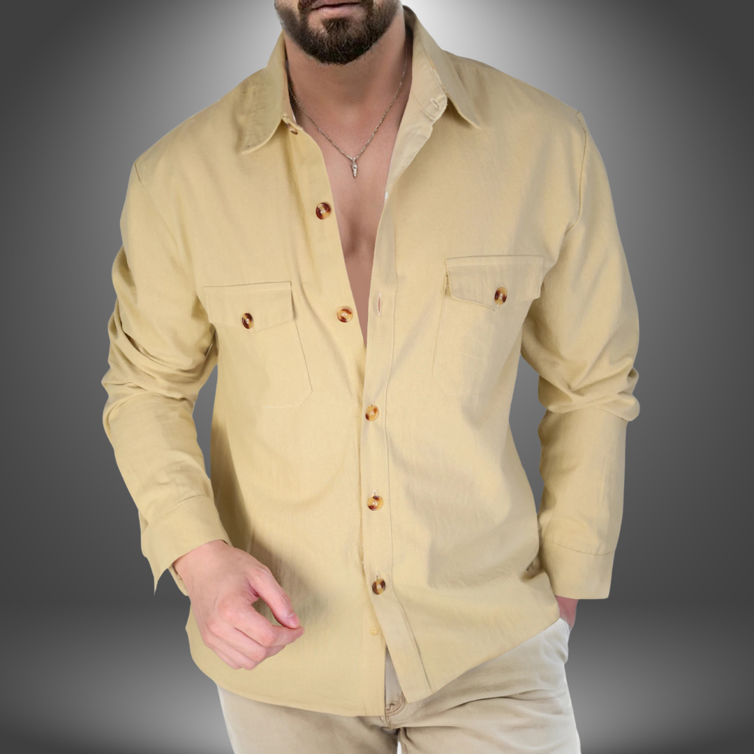 Camicia Uomo Cotone con Tasche