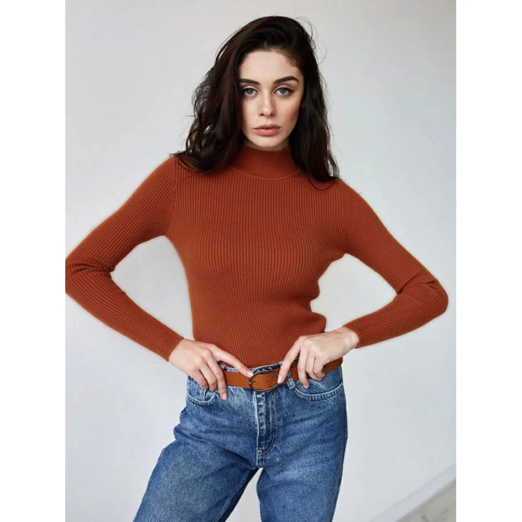 Maglione Aderente | Collo Alto | Morbido e Versatile