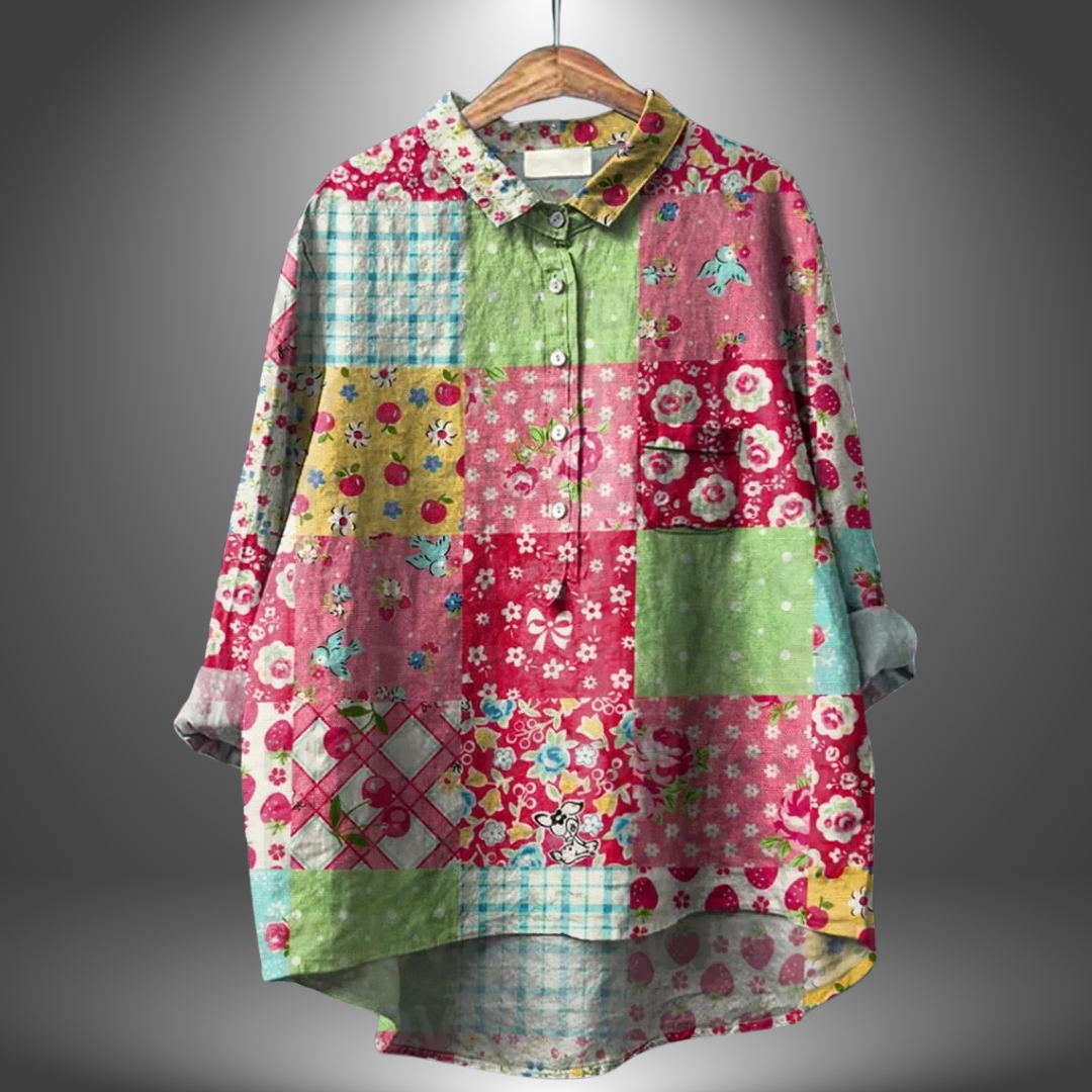 Camicia Oversize Floreale in Lino