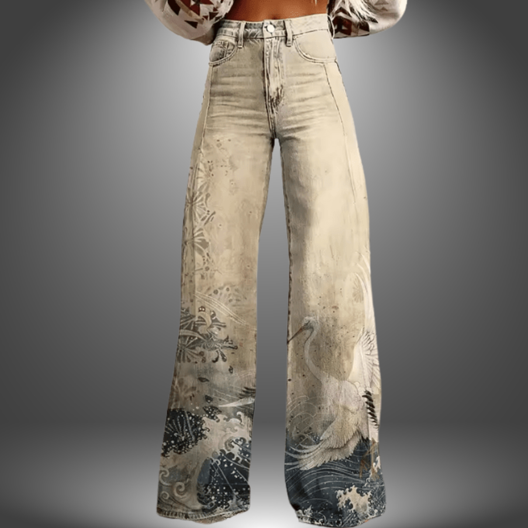 Jeans Artistici Gamba Larga