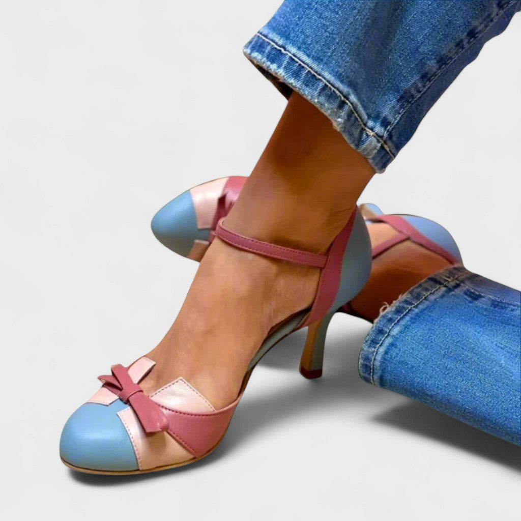 Décolleté Color Block con Fiocco