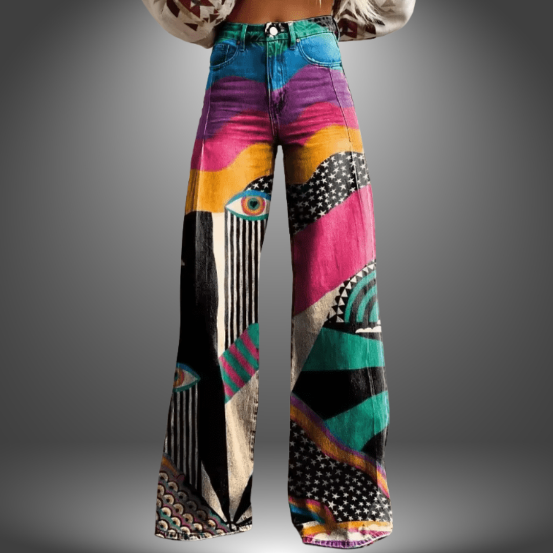 Pantaloni a Gamba Larga Artistici