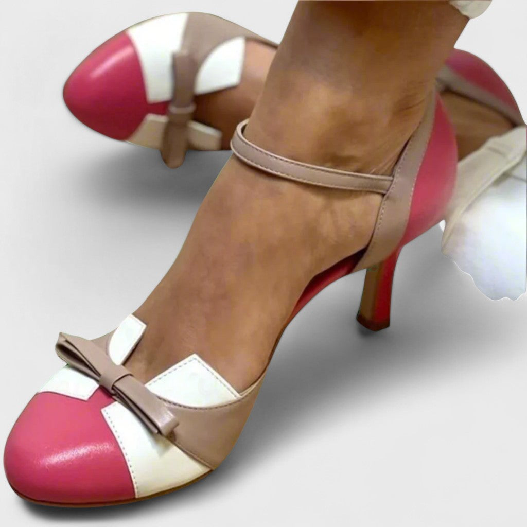 Décolleté Color Block con Fiocco
