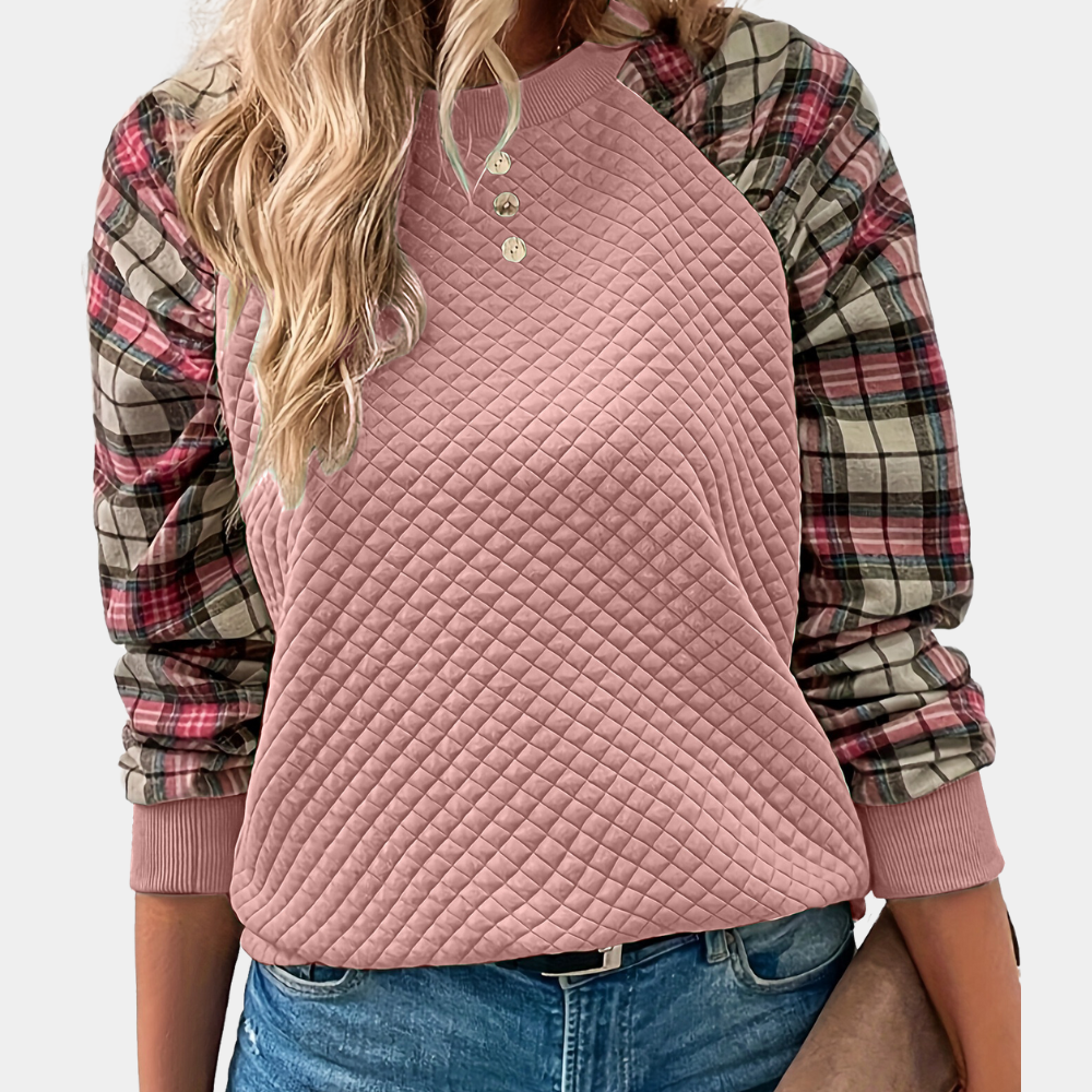 Felpa con Maniche a Quadri | Stile Casual e Comodo | Perfetta per l’Autunno