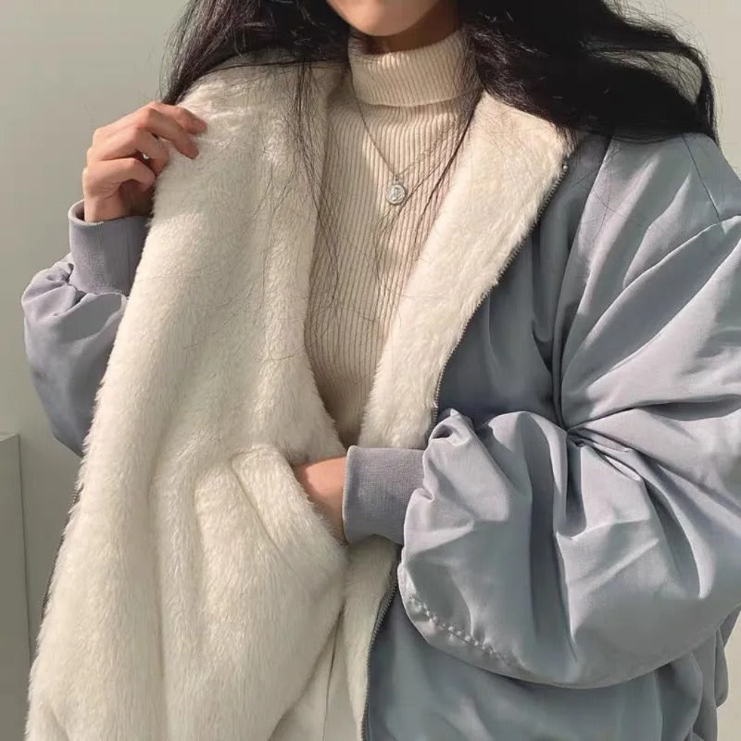 Giacca Oversize con Shearling | Calda e Confortevole | Stile Casual-Trendy