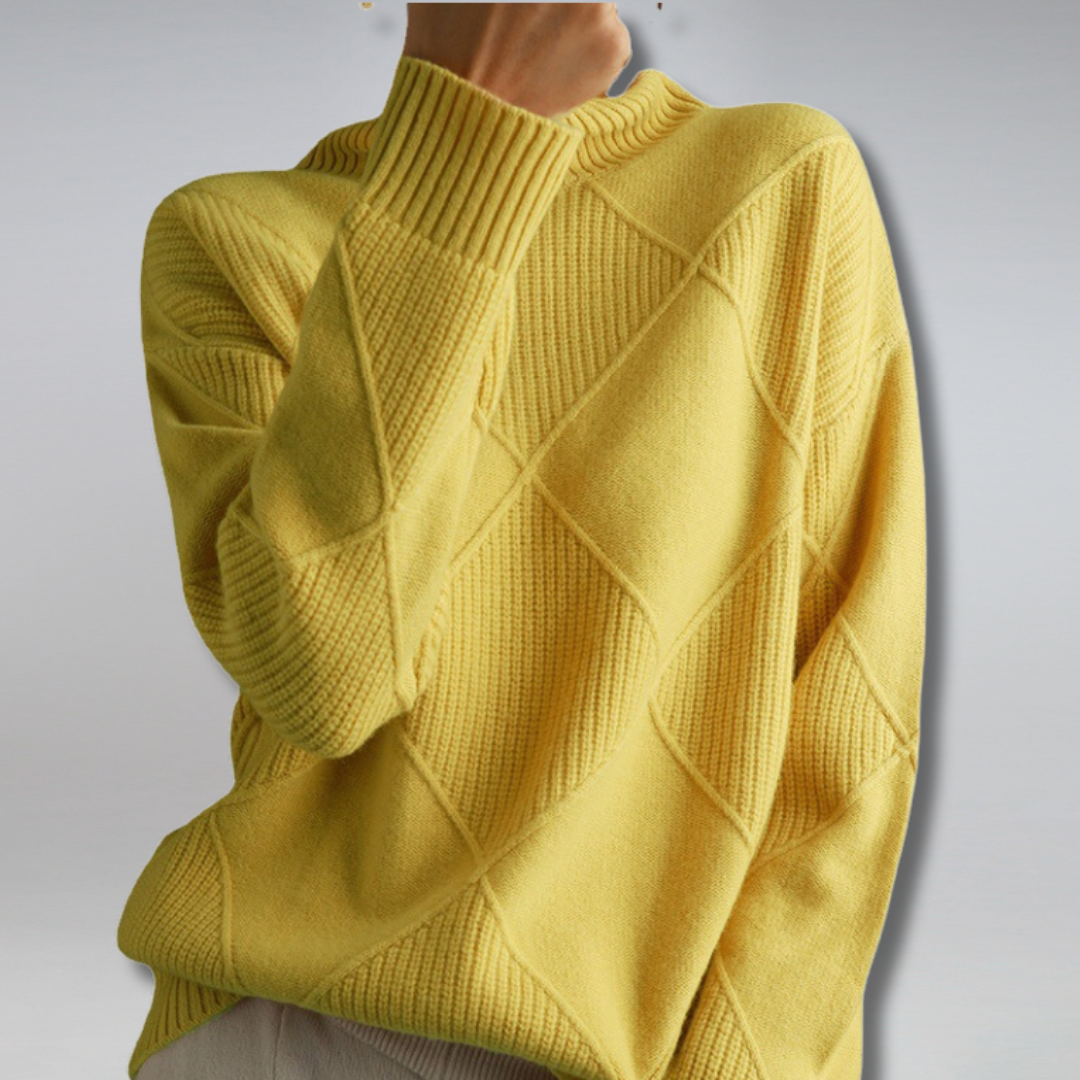 Maglione a rombi dolcevita