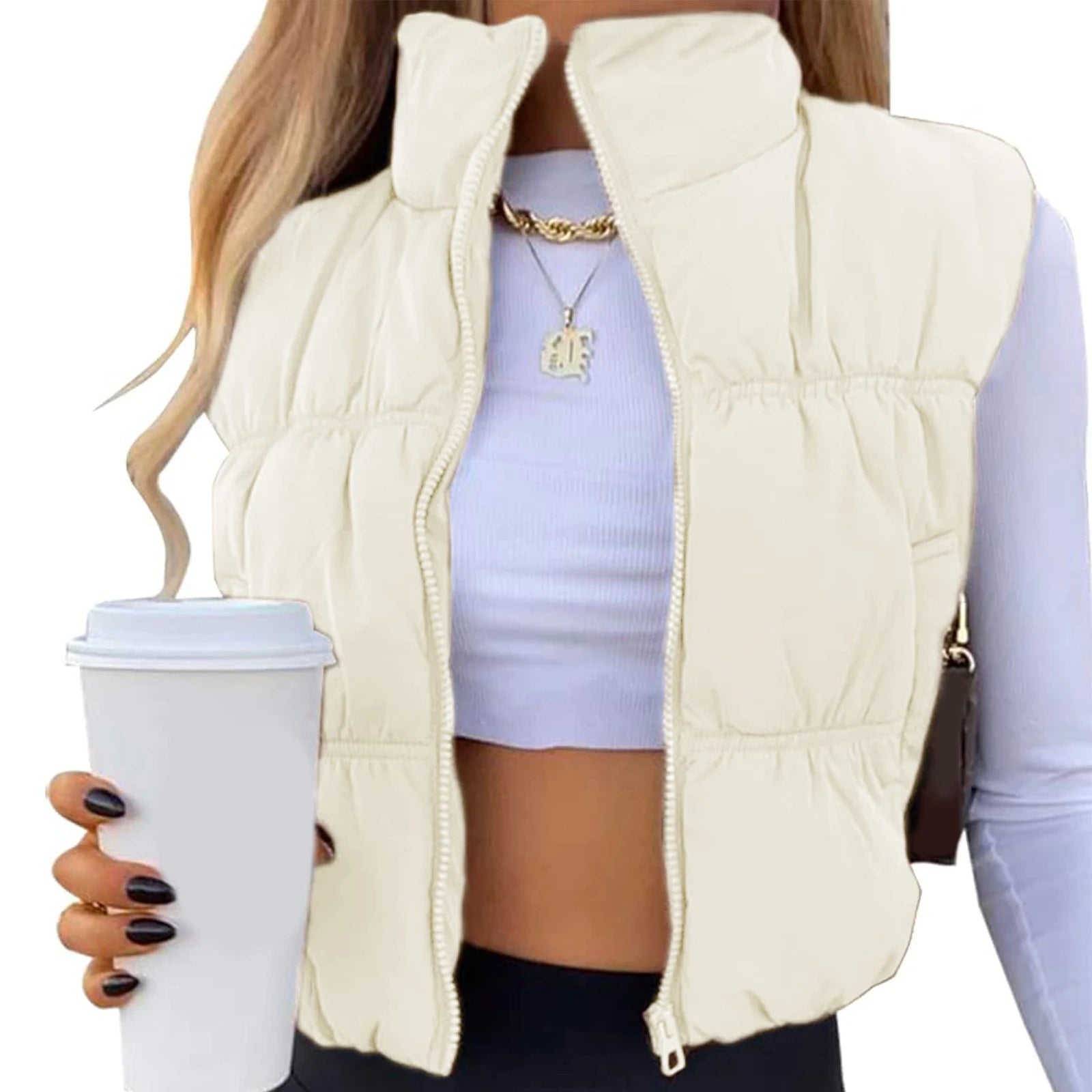 Gilet Imbottito Crop | Stile Urban e Comfort Sporty