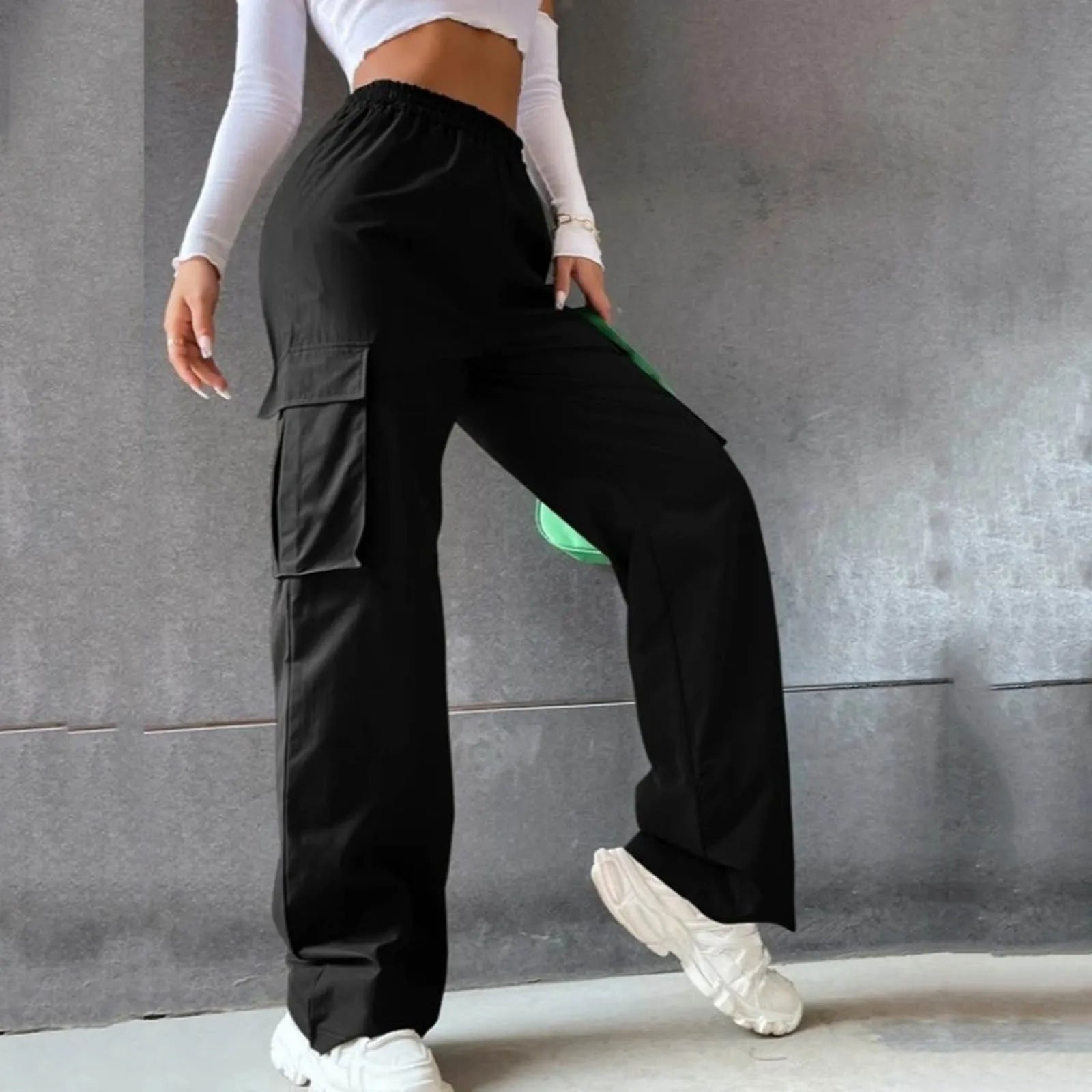Pantaloni Cargo a Gamba Larga | Stile Streetwear e Comfort Casual