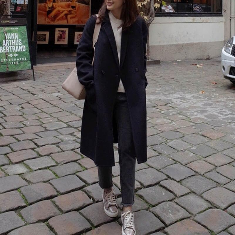 Cappotto Lungo Doppiopetto | Elegante & Versatile | Stile Raffinato