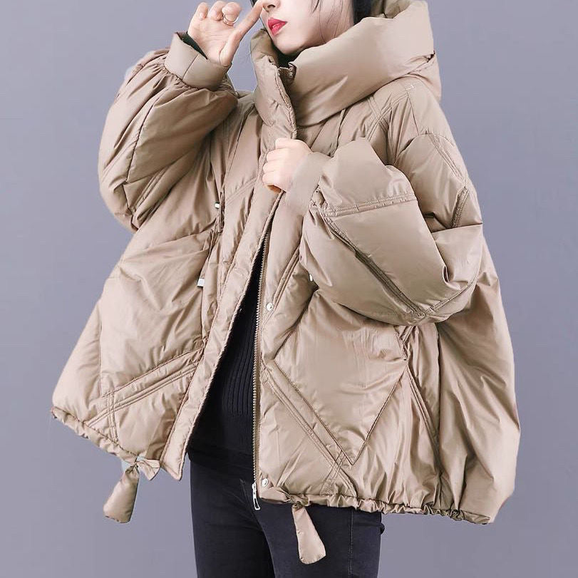 Piumino oversize con collo alto