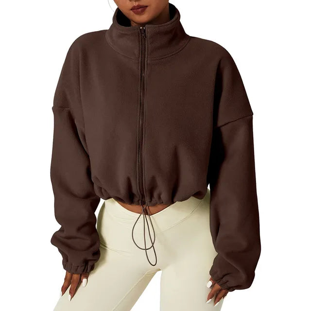 Felpa Corta Oversize | Collo Alto | Comoda e Calda