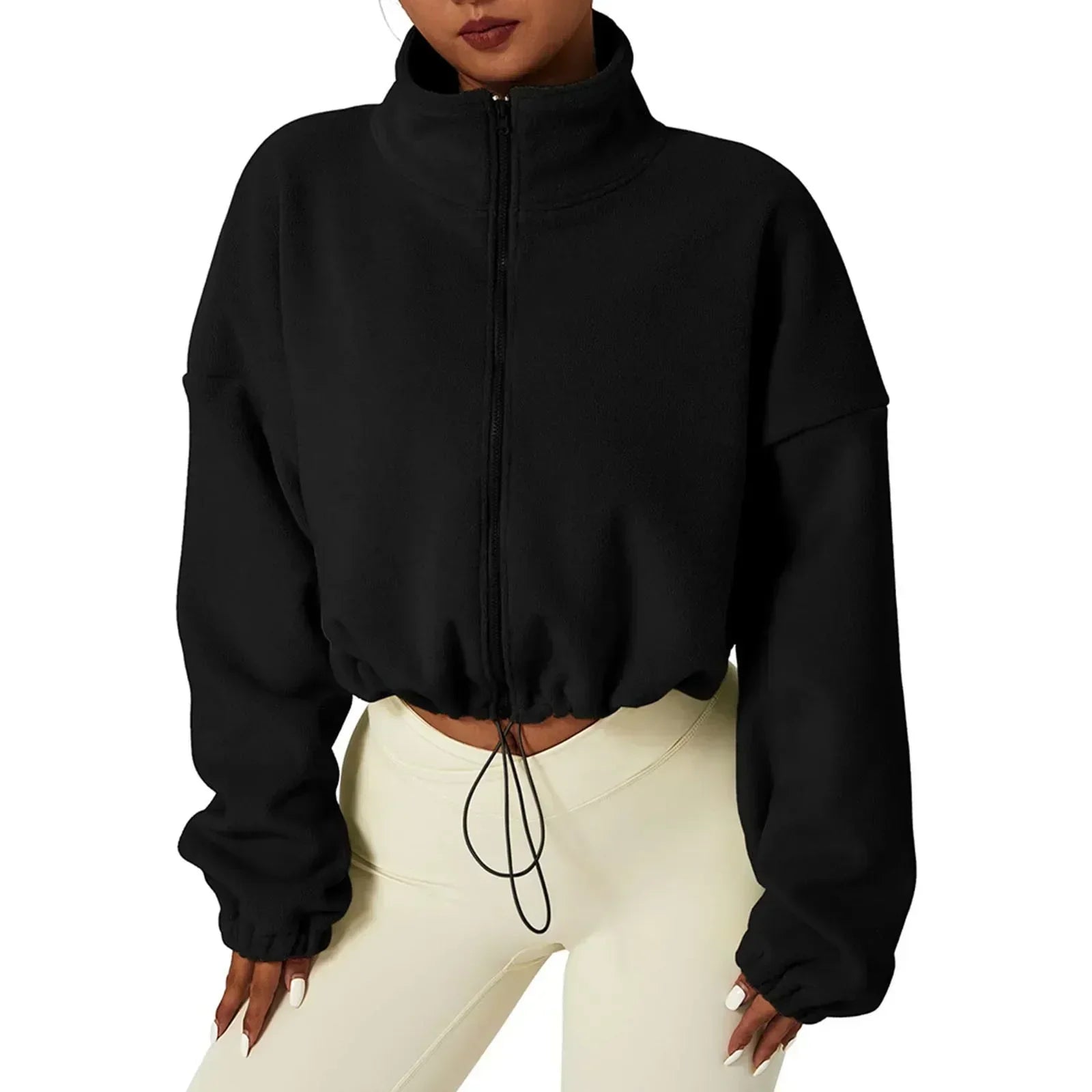 Felpa Corta Oversize | Collo Alto | Comoda e Calda
