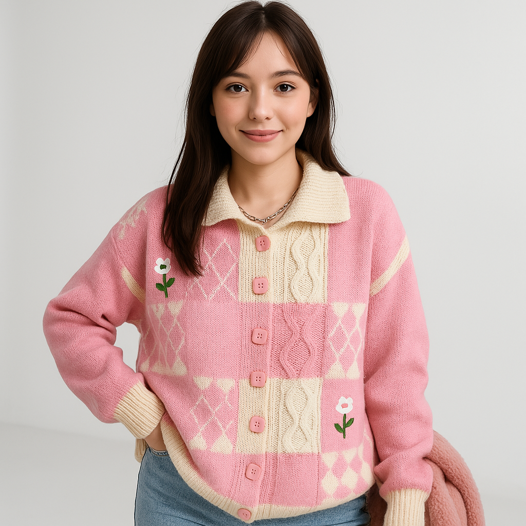 Cardigan Patchwork | Acrilico | Caldo e Stile Vintage