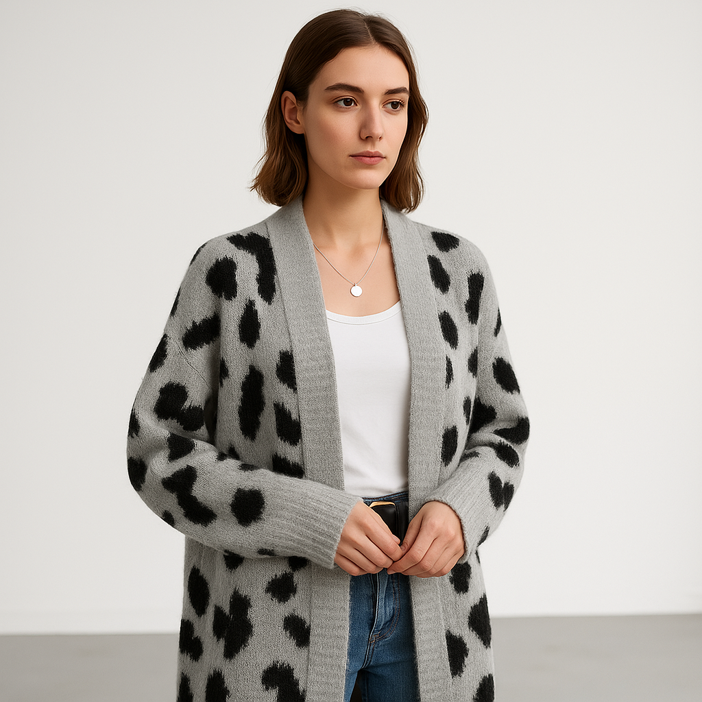 Cardigan Animalier Oversize | Acrilico | Grintoso e Morbido