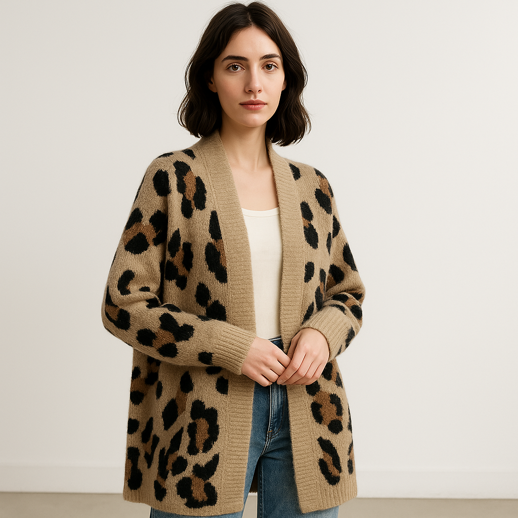 Cardigan Animalier Oversize | Acrilico | Grintoso e Morbido