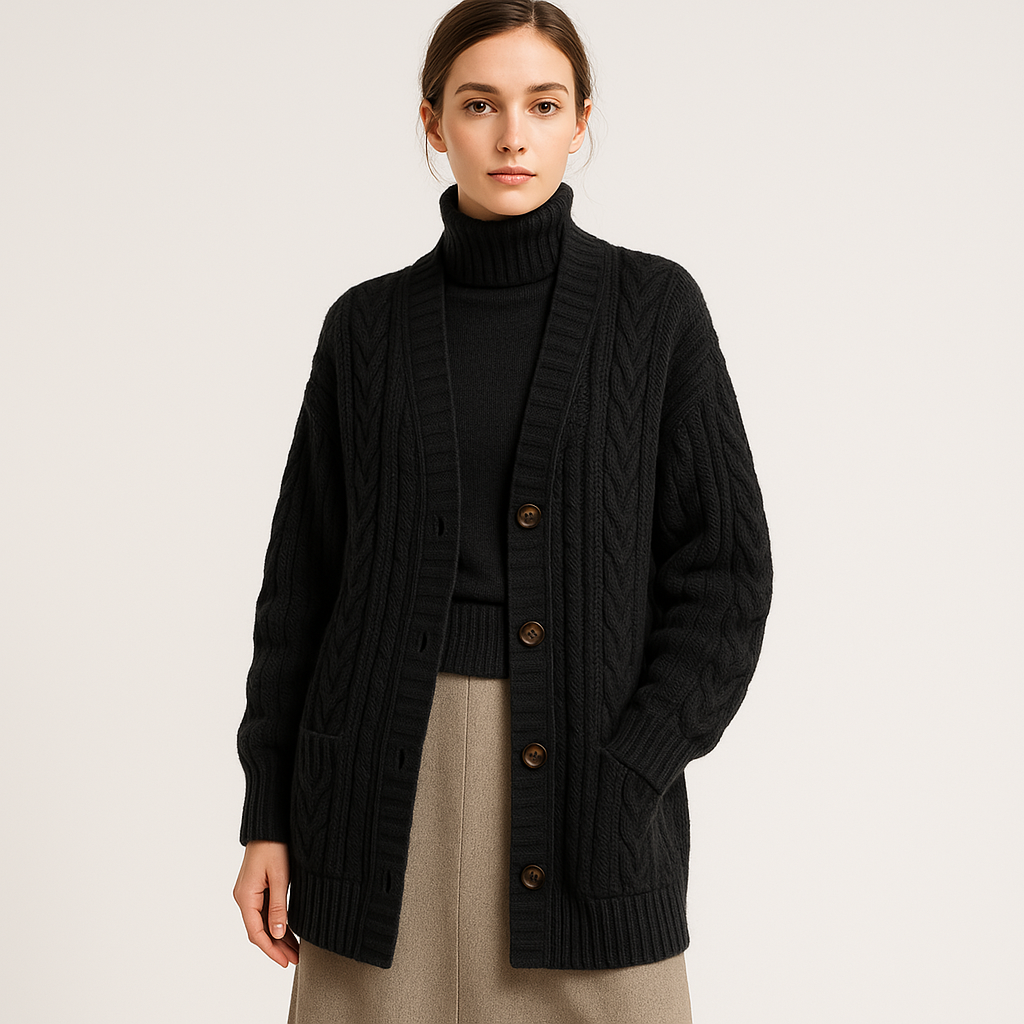 Cardigan Intrecciato Lungo | Acrilico | Eleganza e Calore Autunnale