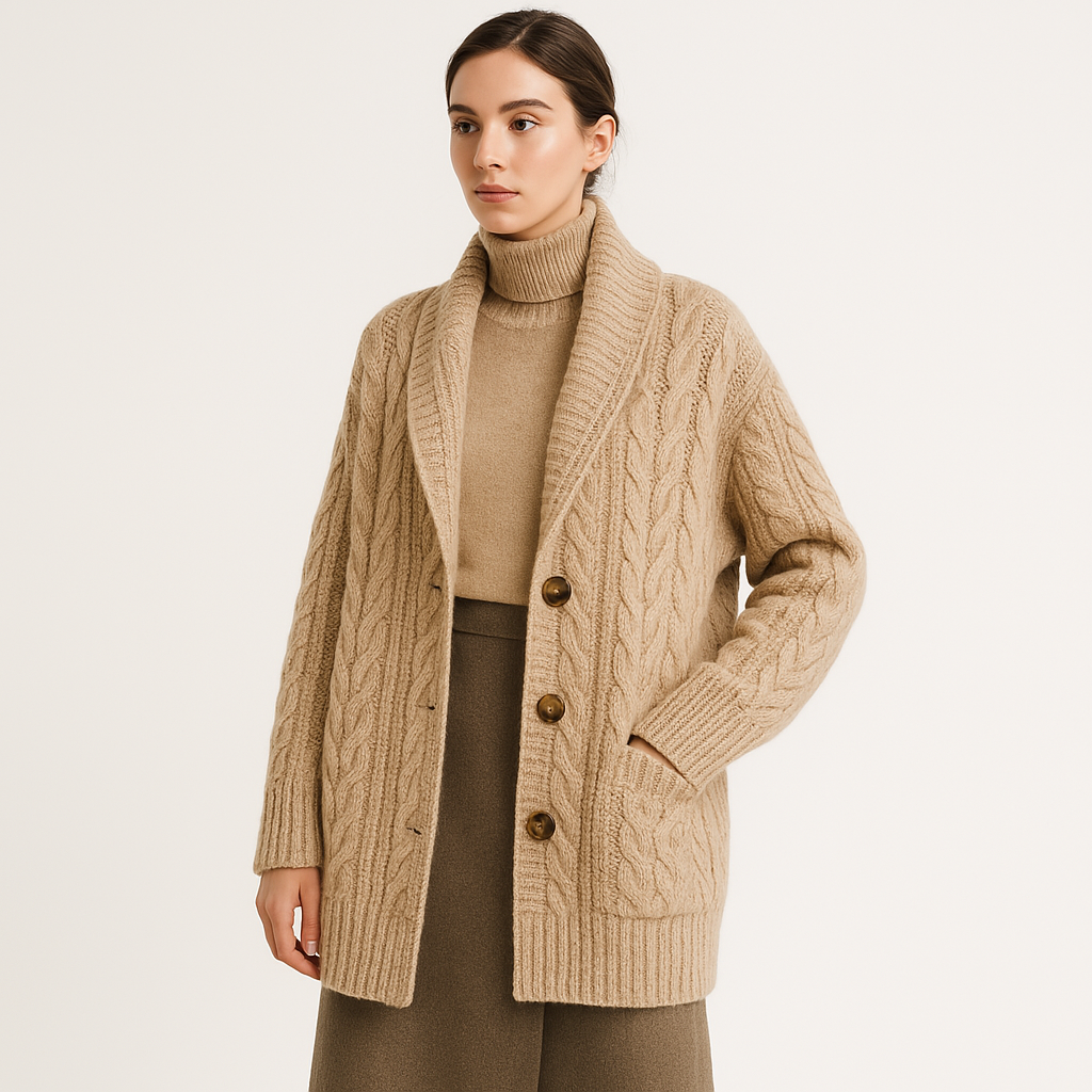 Cardigan Intrecciato Lungo | Acrilico | Eleganza e Calore Autunnale