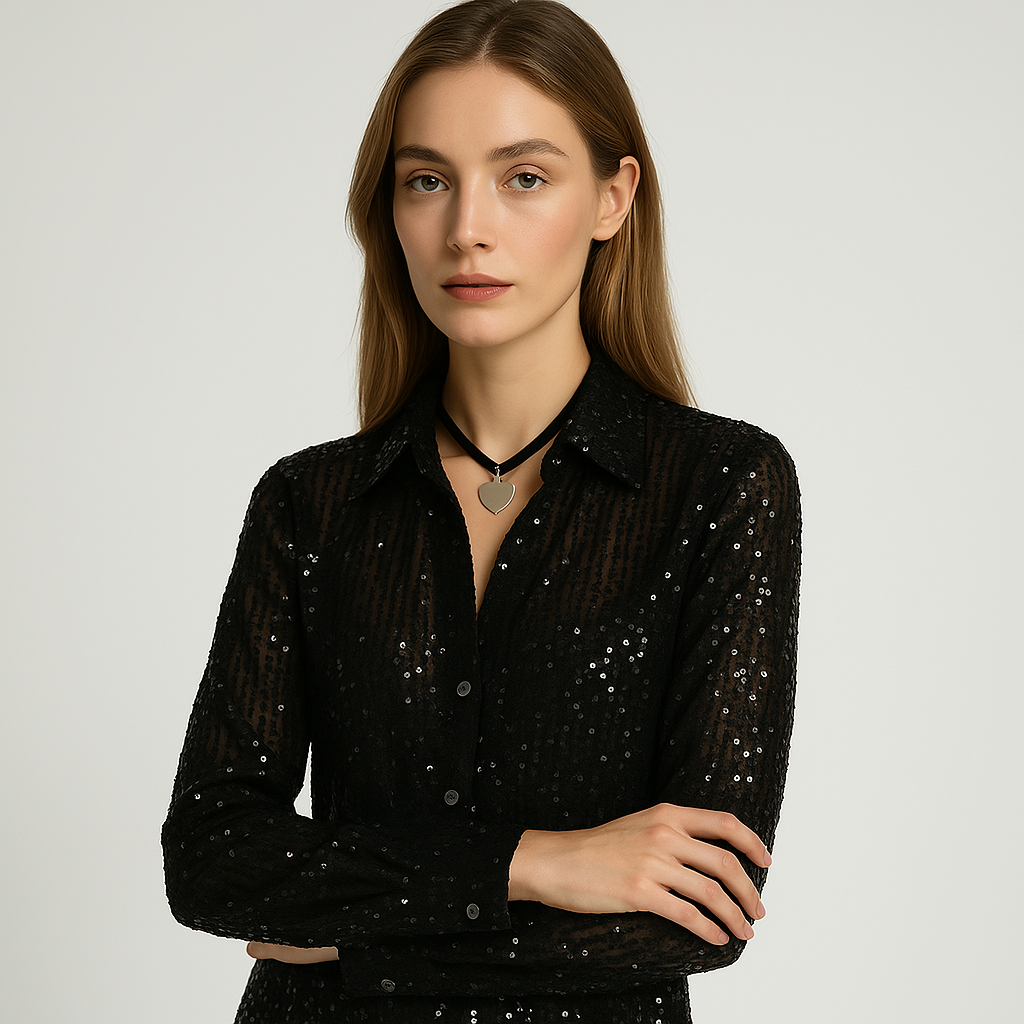 Camicia con Paillettes | Eleganza Brillante | Look da Sera Glamour