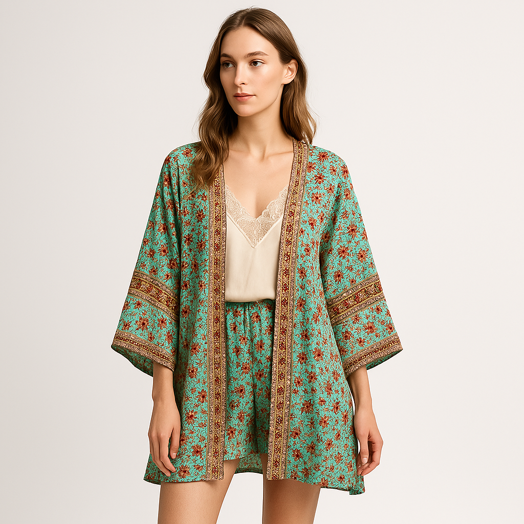 Kimono Floreale | Viscosa Leggera | Stile Boho Chic