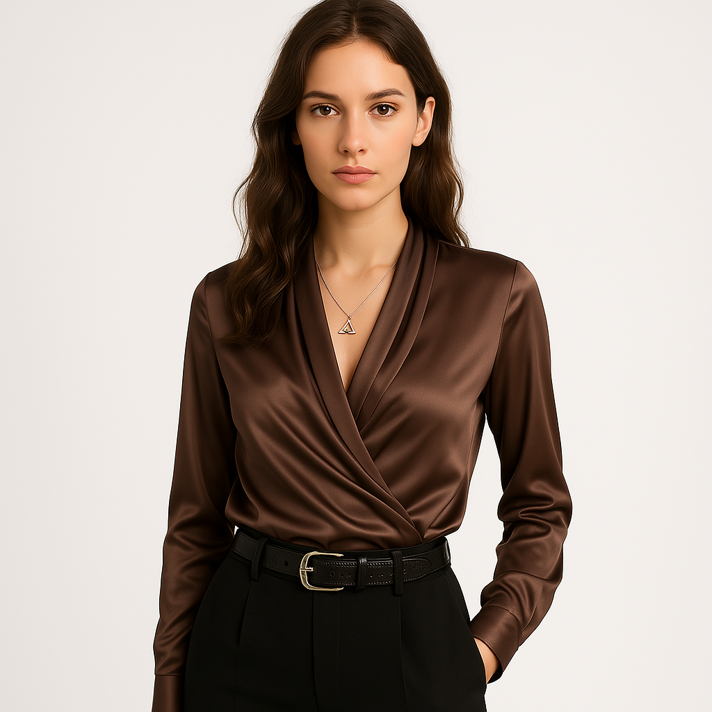 Top Incrociato in Satin | Elegante | Effetto Lucido