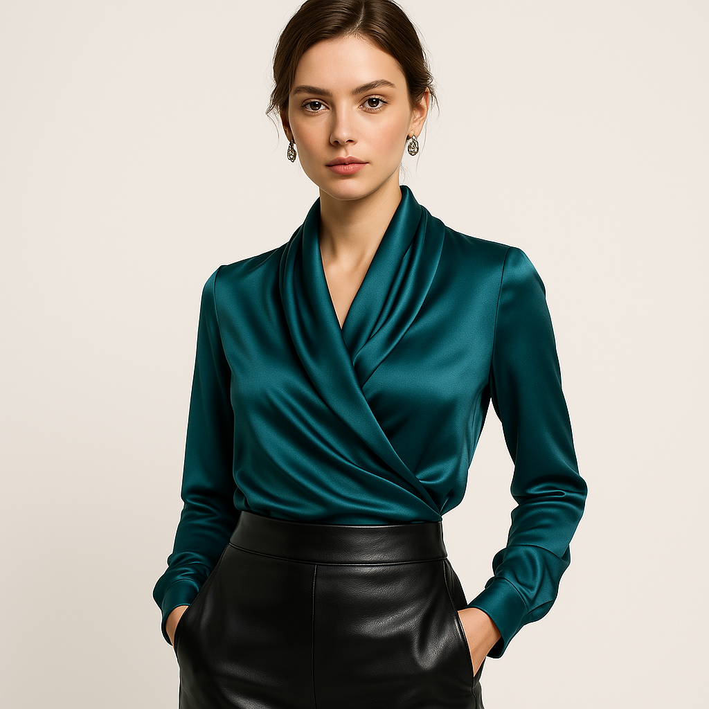 Top Incrociato in Satin | Elegante | Effetto Lucido