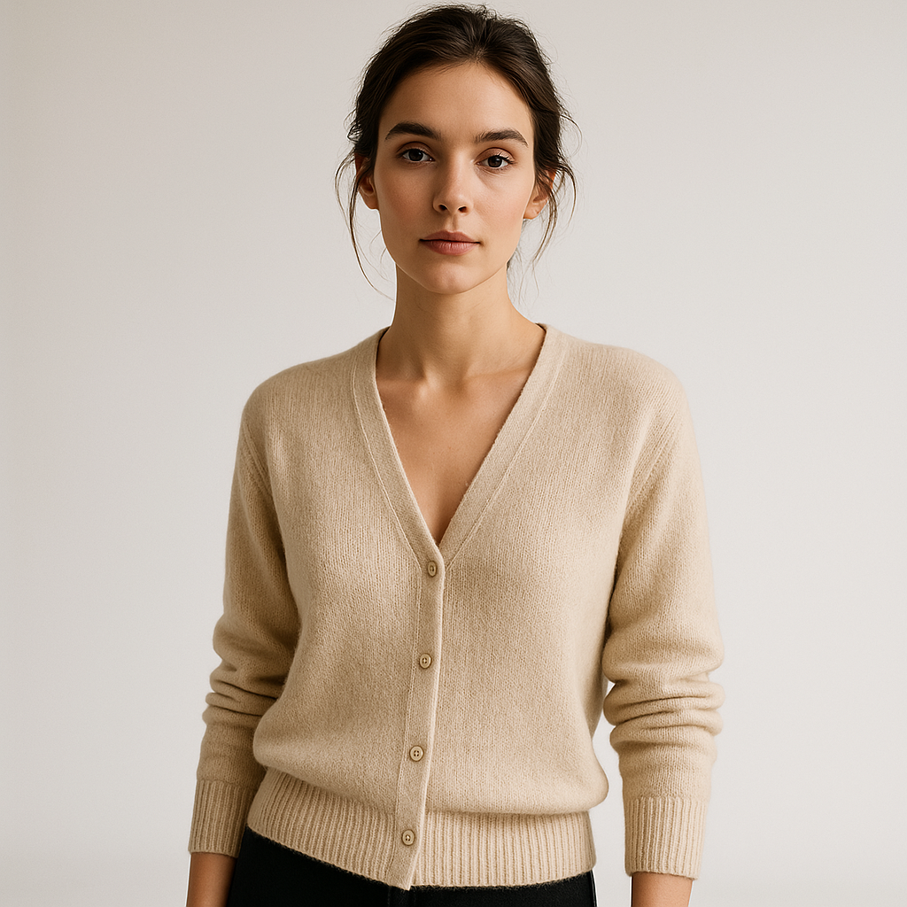 Cardigan in Cashmere | Beige | Morbido ed Elegante
