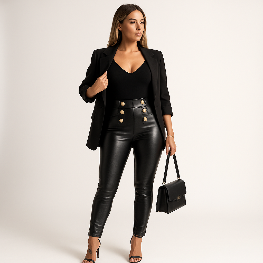 Pantaloni Eco-Pelle | Vita Alta | Eleganza Moderna