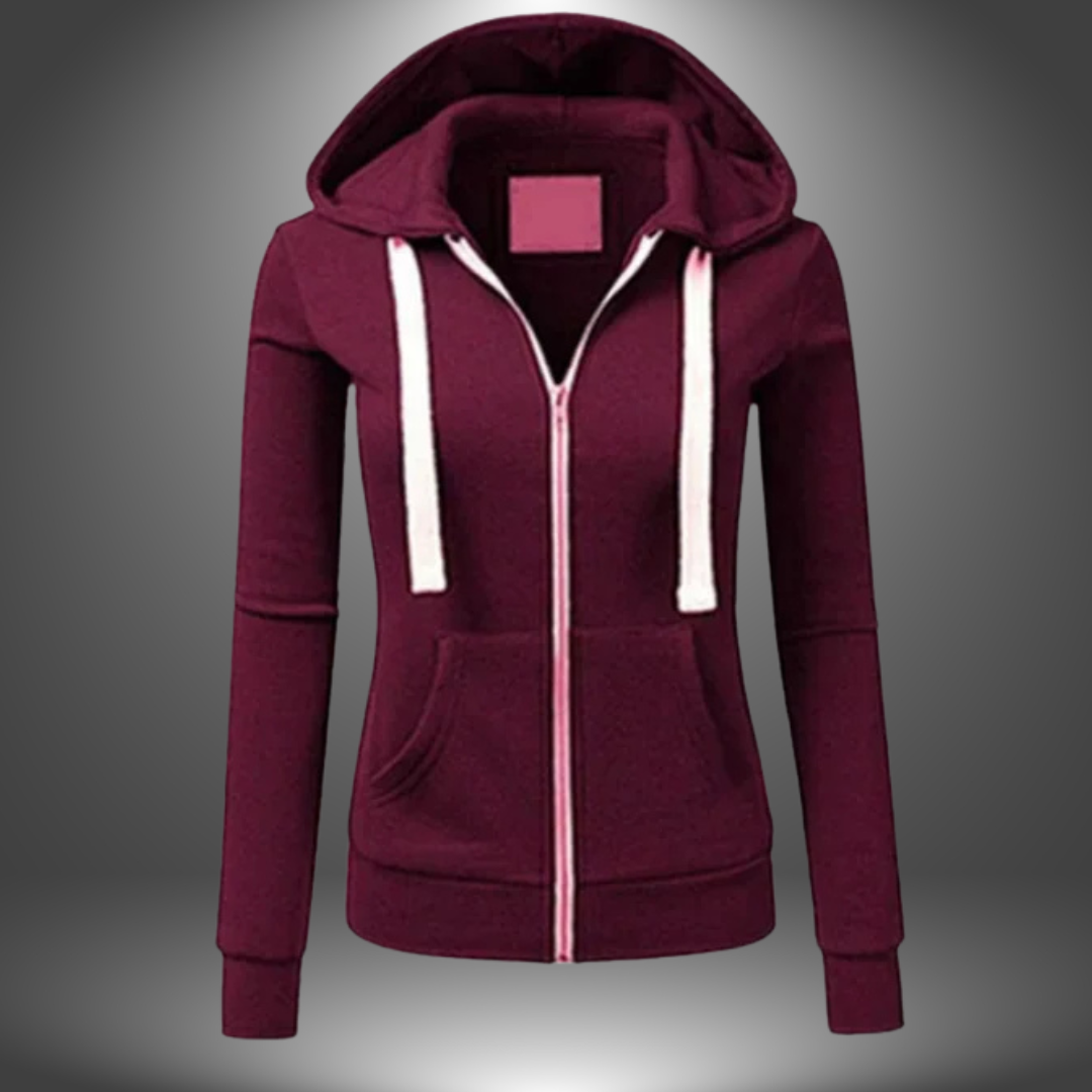 Felpa Zip con Cappuccio Sporty