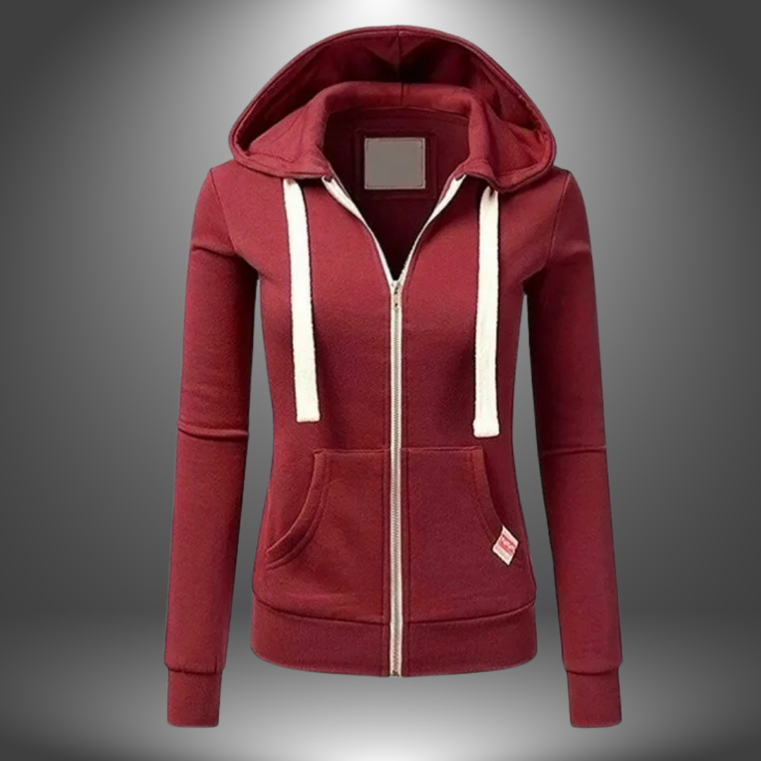 Felpa Zip con Cappuccio Sporty