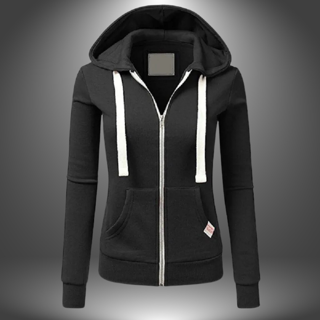 Felpa Zip con Cappuccio Sporty
