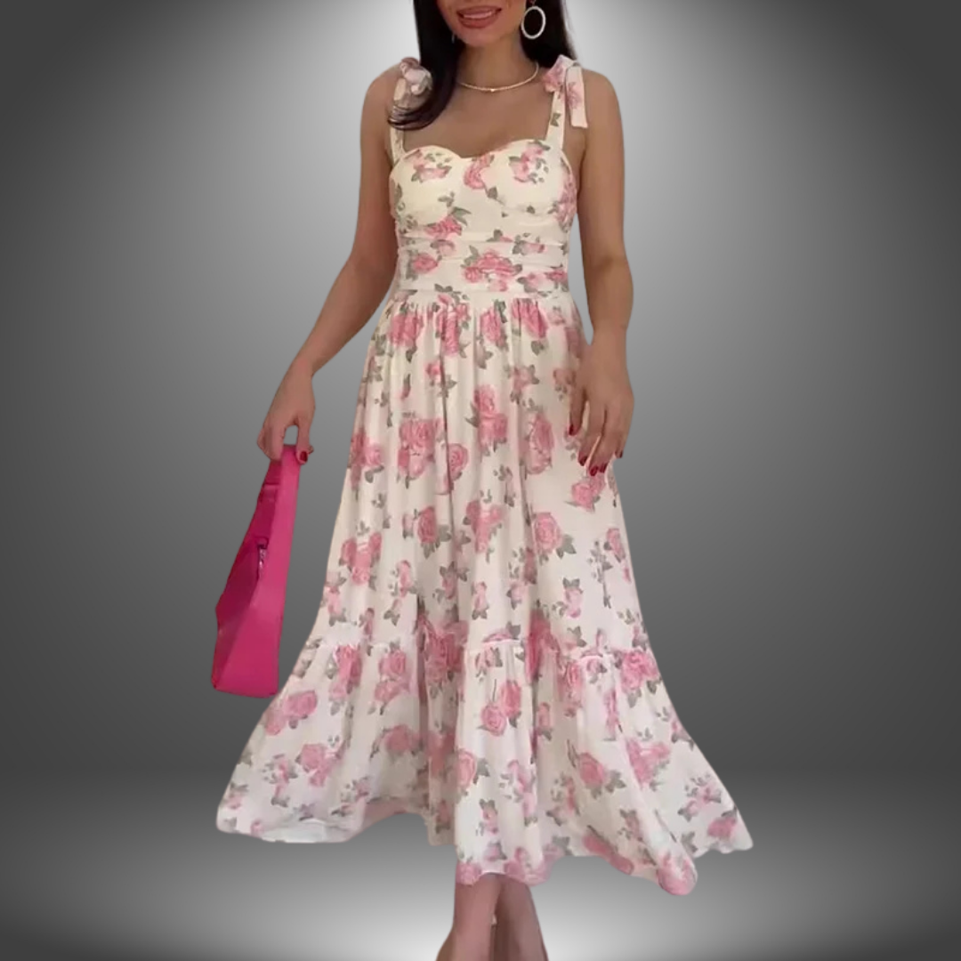Abito Floreale Lungo Donna