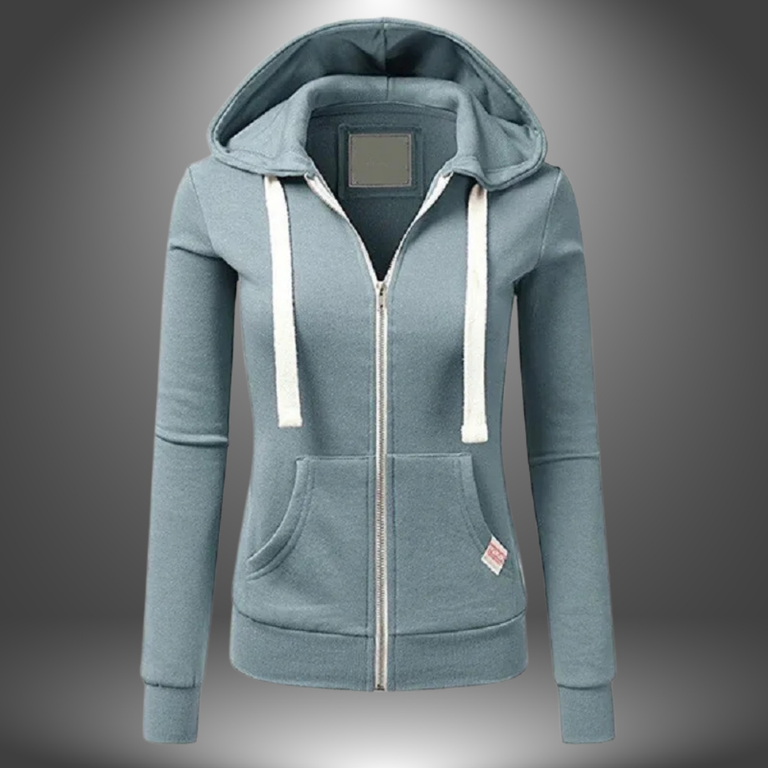Felpa Zip con Cappuccio Sporty