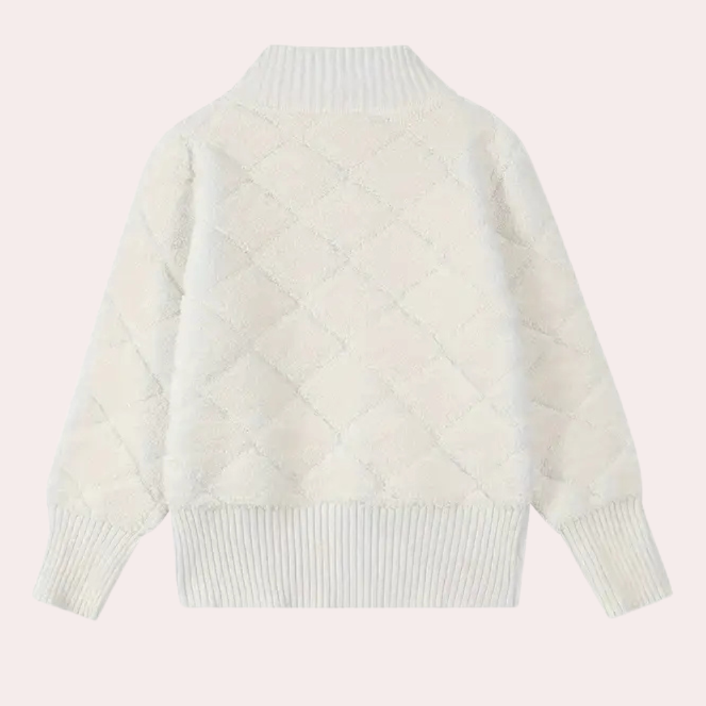 Maglione Donna con Zip | Effetto Trapuntato | Morbido e Caldo