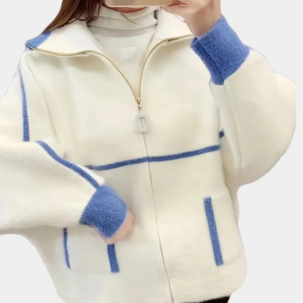 Giacca Invernale Donna | Design Geometrico | Calda e Confortevole