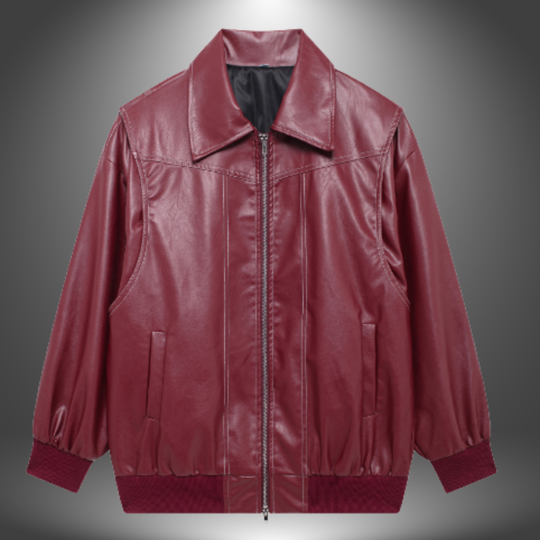 Giacca Bomber Effetto Pelle