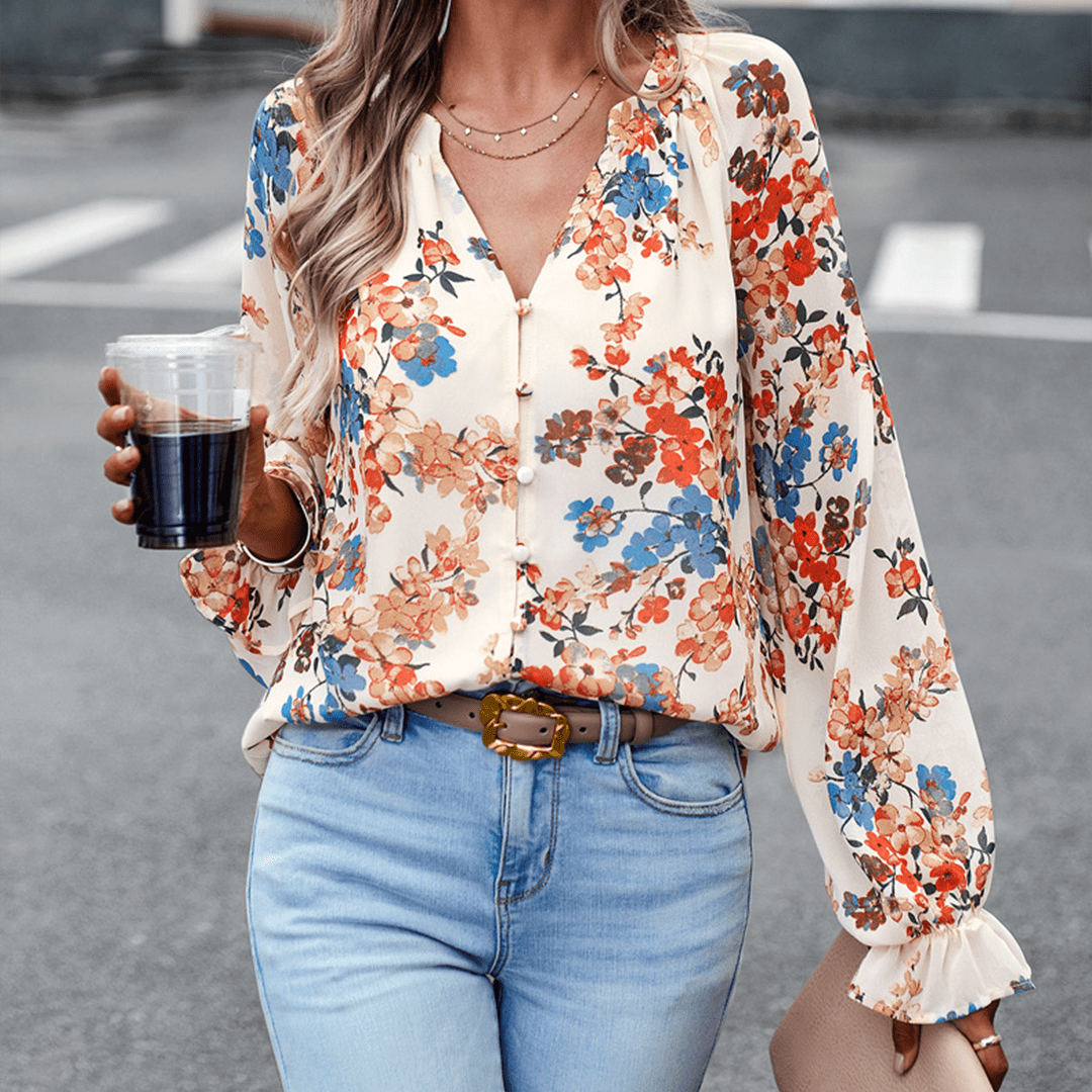 Blusa Floreale con Volant