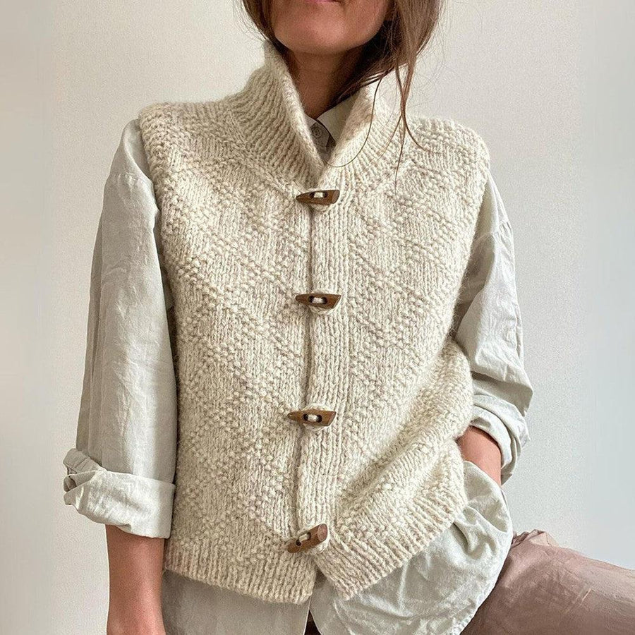 Gilet in Maglia | Bottoni in Legno | Morbido e Versatile