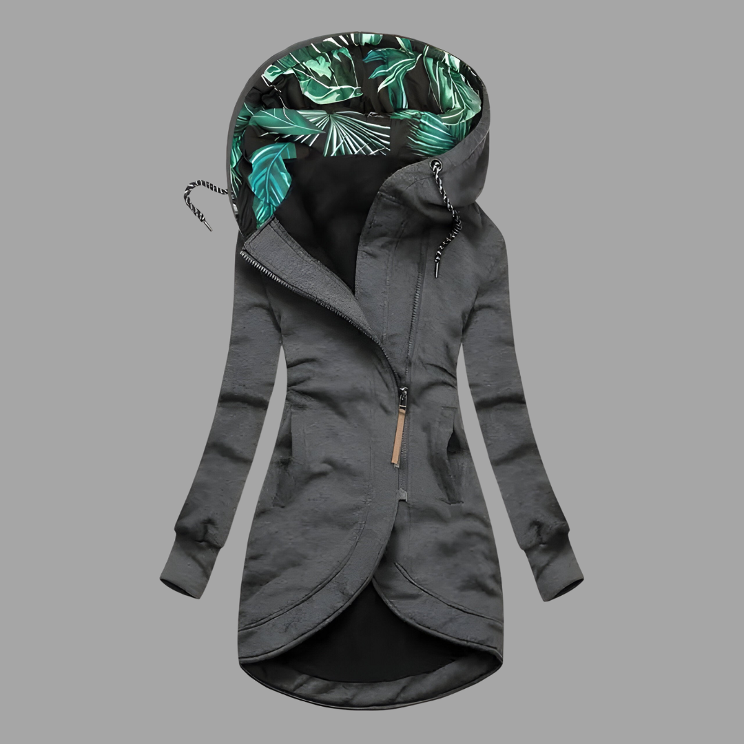 Felpa Lunga con Zip Asimmetrica