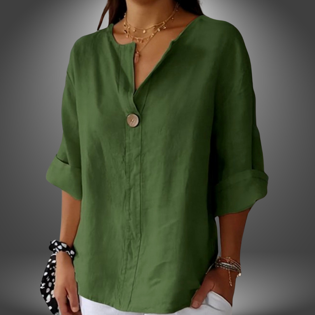 Camicia in lino a maniche 3/4