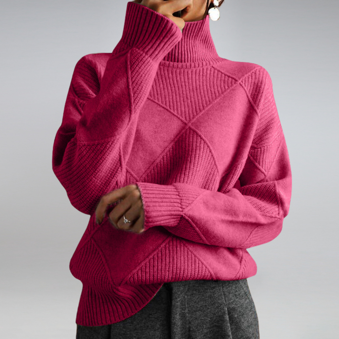 Maglione a rombi dolcevita